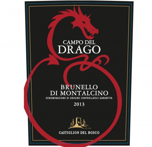 Label for {materiallist:brand_name} Campo del Drago Brunello {materiallist:vintage}