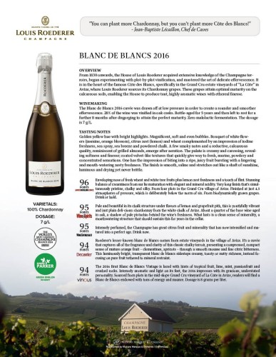 Sell Sheet for {materiallist:brand_name} Blanc de Blancs 2016
