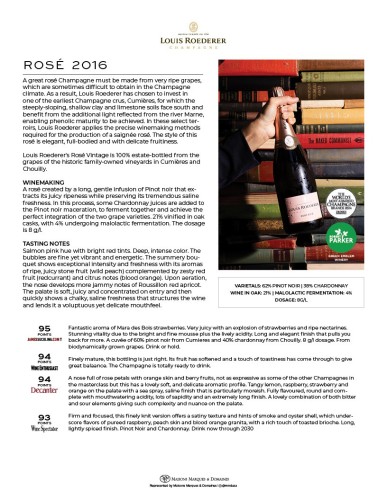 Sell Sheet for {materiallist:brand_name} Rosé Vintage 2016