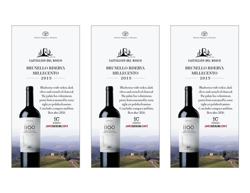 Shelf Talker for {materiallist:brand_name} Brunello Riserva Millecento 2019