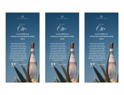 Shelf Talker for {materiallist:brand_name} Clos Mireille Côtes de Provence Rosé 2022