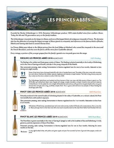 Sell Sheet for {materiallist:brand_name} Riesling Les Princes Abbés 2018