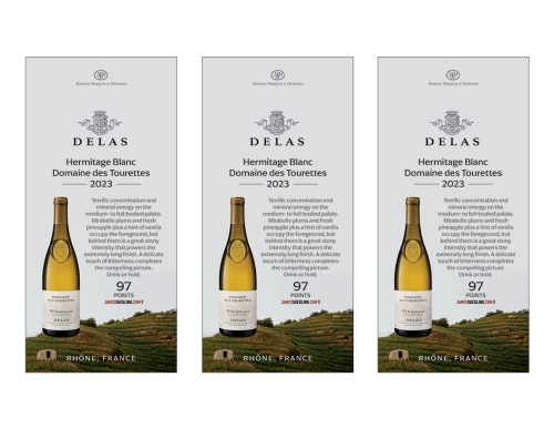 Shelf Talker for {materiallist:brand_name} Hermitage Domaine des Tourettes Blanc 2023