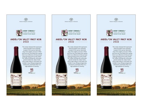 Shelf Talker for {materiallist:brand_name} Anderson Valley Pinot Noir 2022