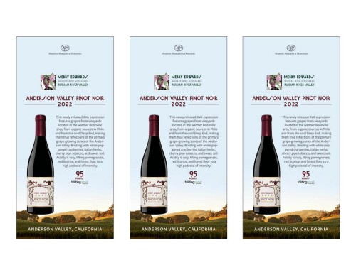 Shelf Talker for {materiallist:brand_name} Anderson Valley Pinot Noir 2022