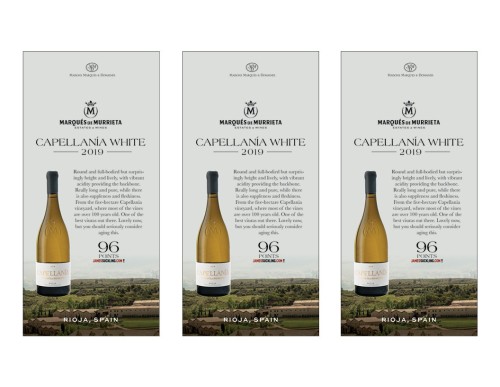 Shelf Talker for {materiallist:brand_name} Capellanía White Reserva 2019