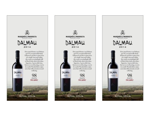 Shelf Talker for {materiallist:brand_name} Dalmau Reserva 2014