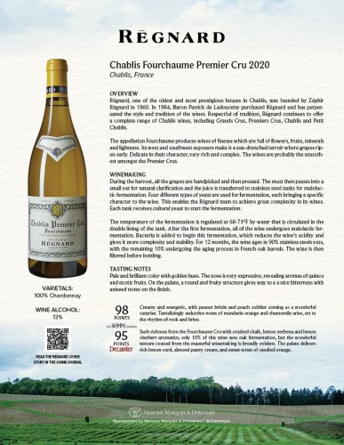 Sell Sheet for {materiallist:brand_name} Chablis Fourchaume Premier Cru 2020