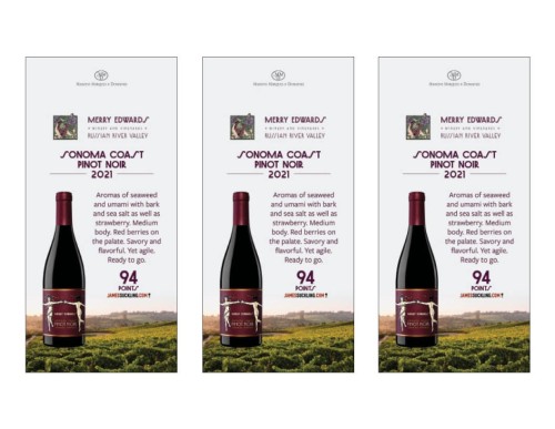 Shelf Talker for {materiallist:brand_name} Sonoma Coast Pinot Noir 2021